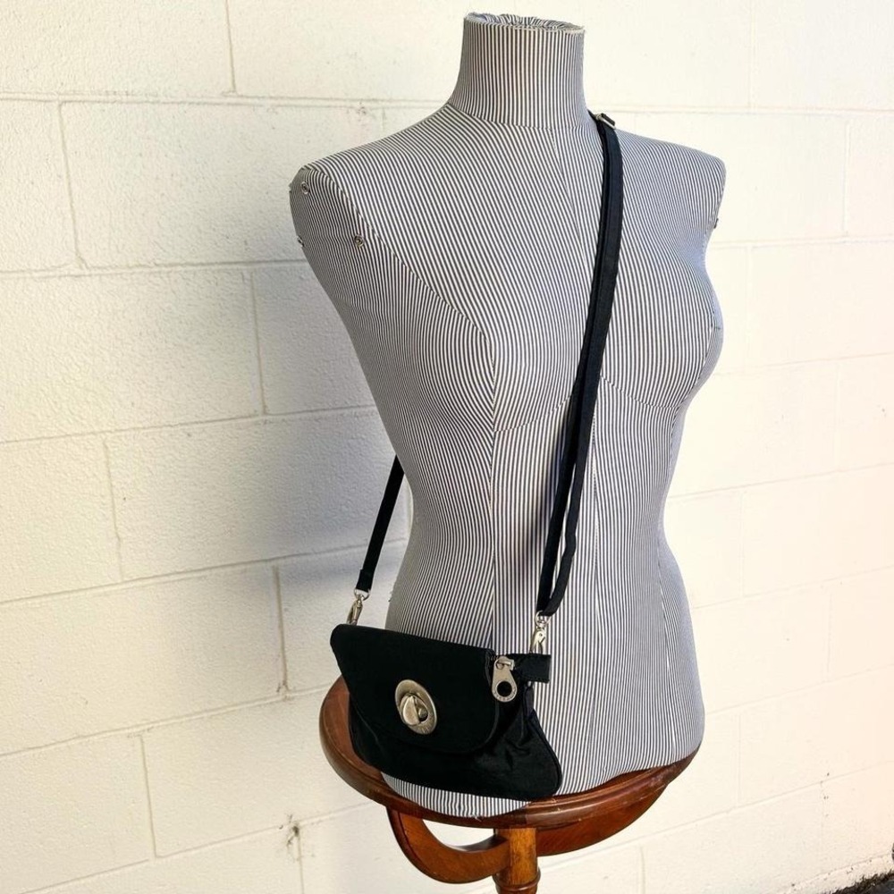 Baggallini Black Mini Shoulder Bag Clasp Bag Night Bag Y2K 90s